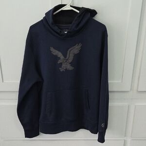 American Eagle Outfitters Dark Blue Hoodie with Eagle Emblem